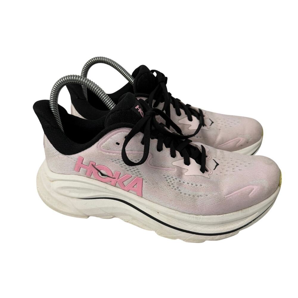 Hoka One One Clifton 10 Shoes Womens Size 8.5 B Pink Carnation Starlight Glow